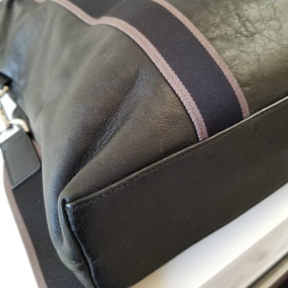 Coach Heritage Web Leather Foldover Tote Unisex - Picture 10 of 16